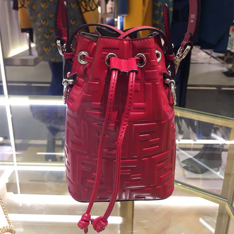 TÚI Fendi Women Mon Tresor Red Leather Mini-Bag