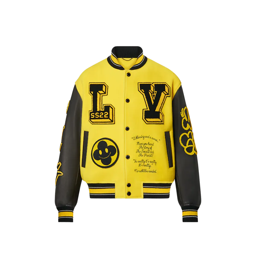 ÁO LOUIS VUITTON LEATHER EMBROIDERED VARSITY