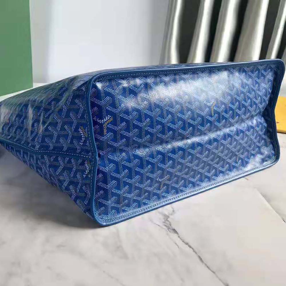 TÚI Goyard Women Sac Saint Louis GM in Goyardine Canvas & Chevroches Calfskin-Blue