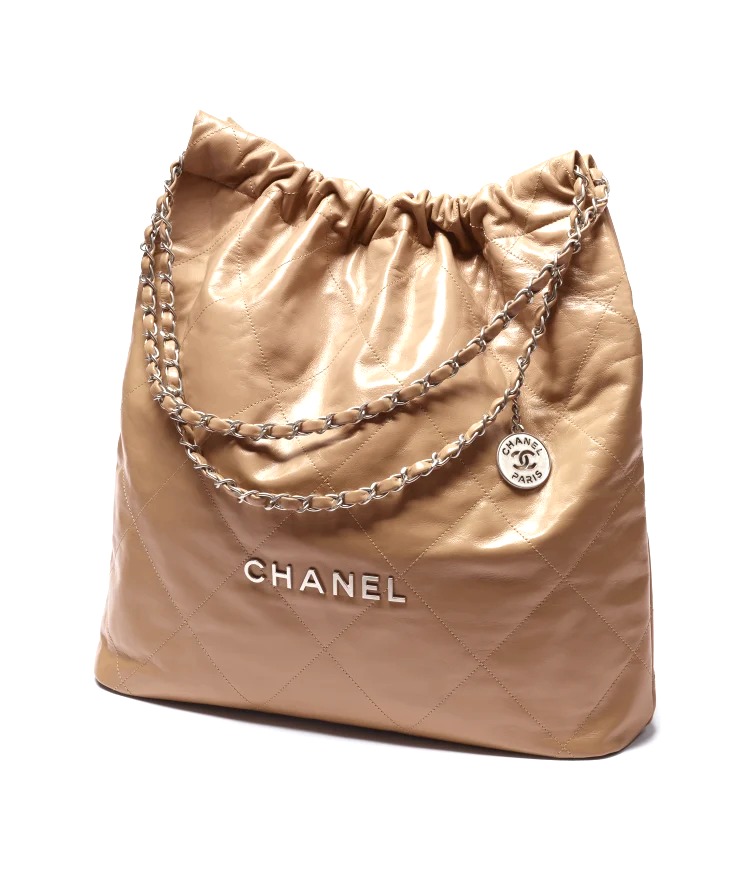 TÚI CHANEL 22 SILVER METAL BEIGE BUCKLE
