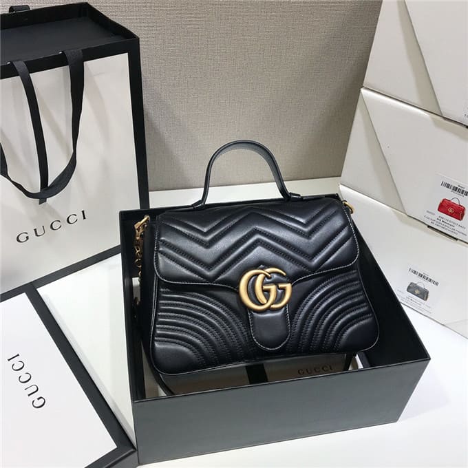 TÚI Gucci GG marmont small top handle bag black Top Quality