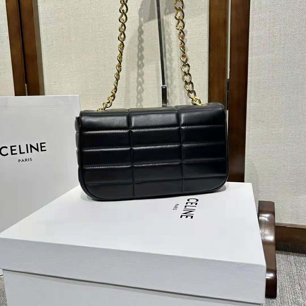 TÚI Celine Women Chain Shoulder Bag Matelasse  in Quilted Goatskin-Gold DA DÊ
