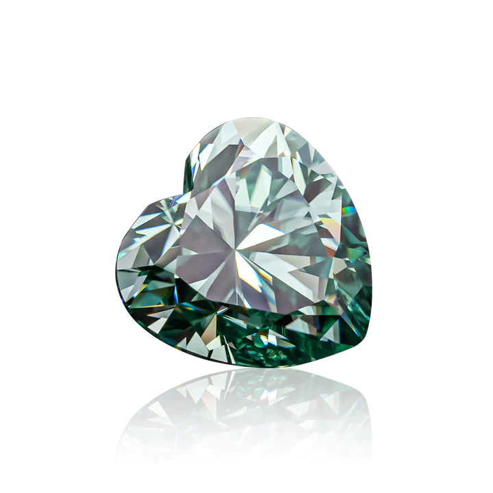 KIM CƯƠNG Heart Cut Natural Light Green Loose Moissanite Stone