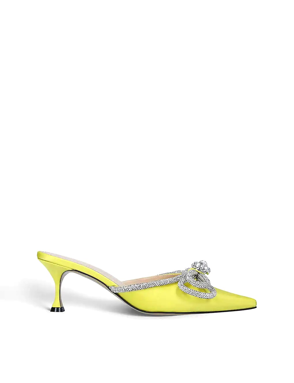 GIÀY MACH & MACH Double Bow crystal-embellished satin heeled mules