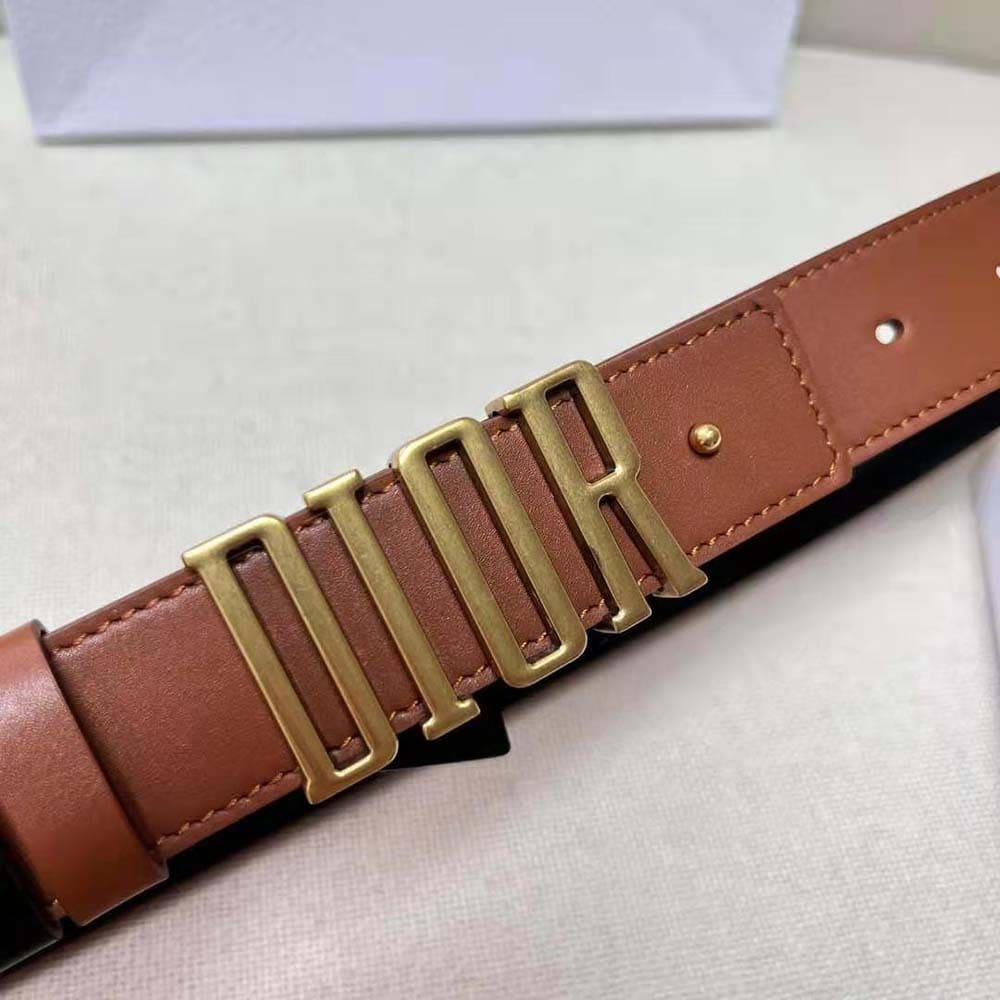 DÂY LƯNG Dior Women D-Fence Reversible Belt Black and Latte Smooth Calfskin 30 MM