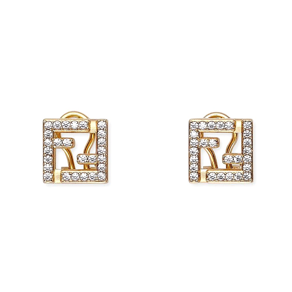 BÔNG TAI Fendi Women FF Earrings Gold-Colored
