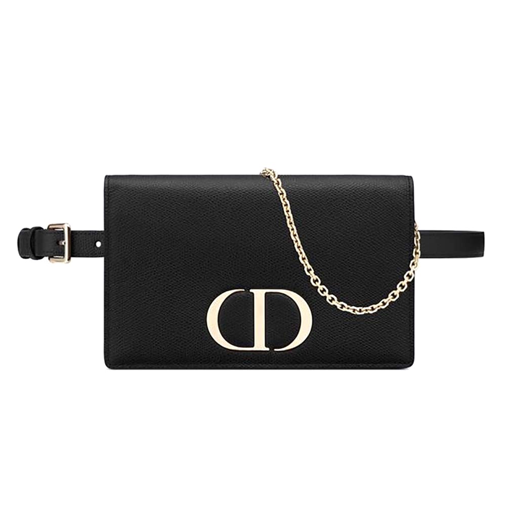 TÚI Dior Women 30 Montaigne Pouch Stone Grained Calfskin-Black