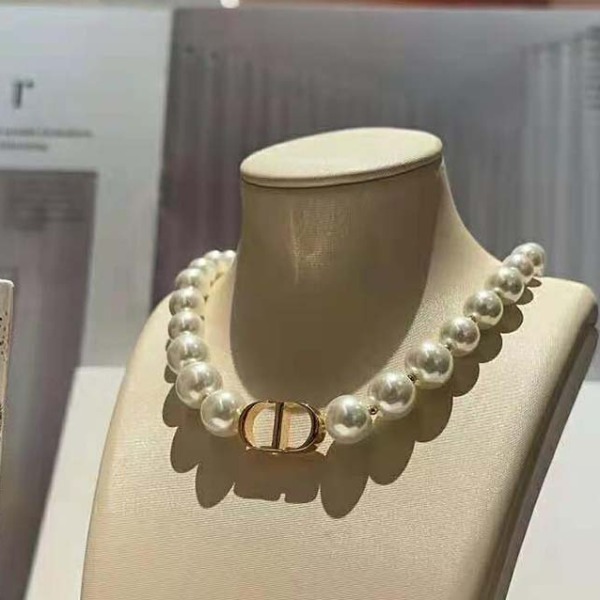 Vòng cổ Dior 30 Montaigne Choker Gold-Finish Metal and White Resin Pearls