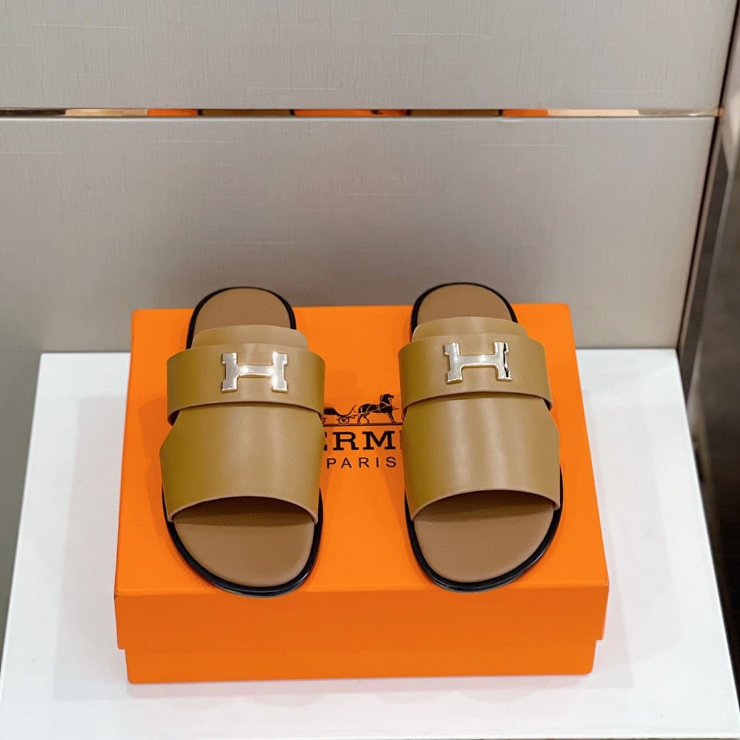 DÉP HERMES ARLES MULE BROWN SANDAL AAA