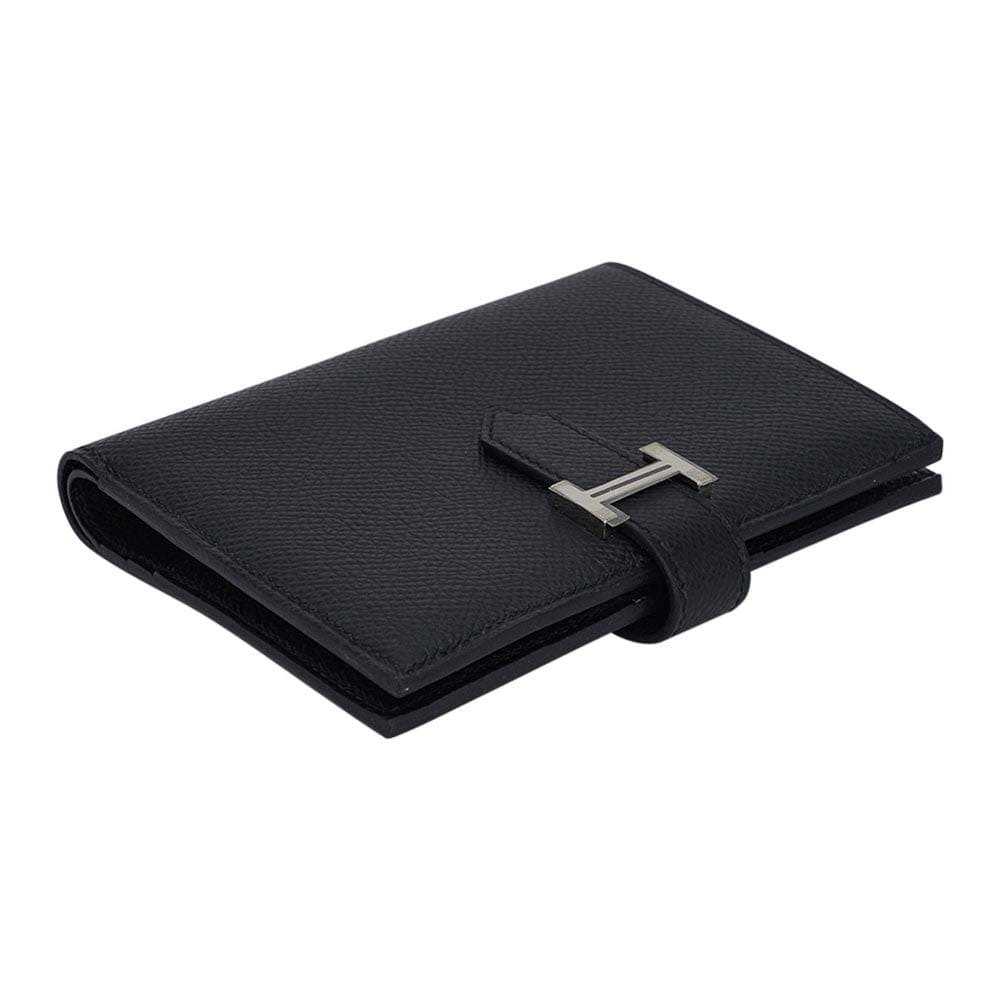 Ví Hermes Bearn Compact Wallet Black Palladium Hardware Epsom Leather