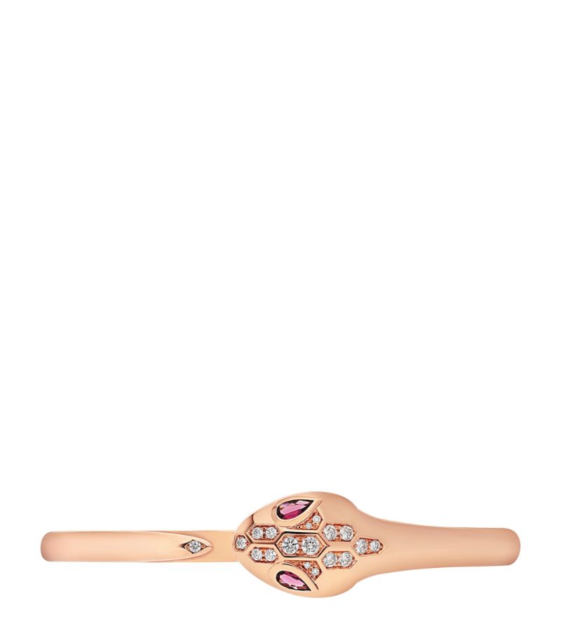 Vòng tay BVLGARI Rose Gold And Diamond Serpenti Bracelet vàng hồng 18K