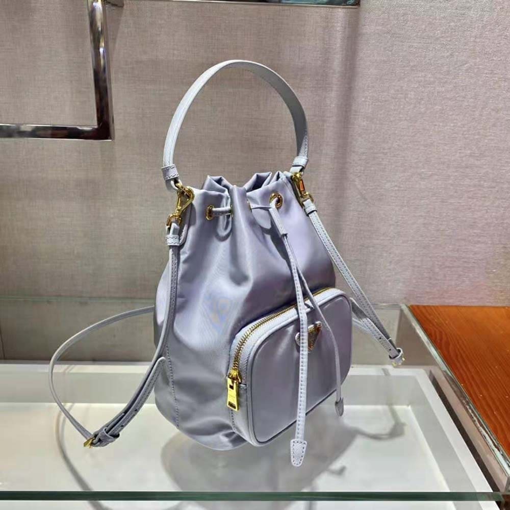 TÚI Prada Women Duet Re-Nylon Bucket Bag-Blue