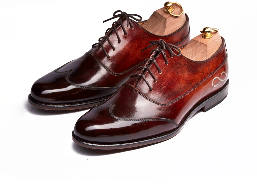 HENDERSON SHOES PERSONALIZATION DARK RED RUSSO PAINTING HANDCRAFTED SHOES