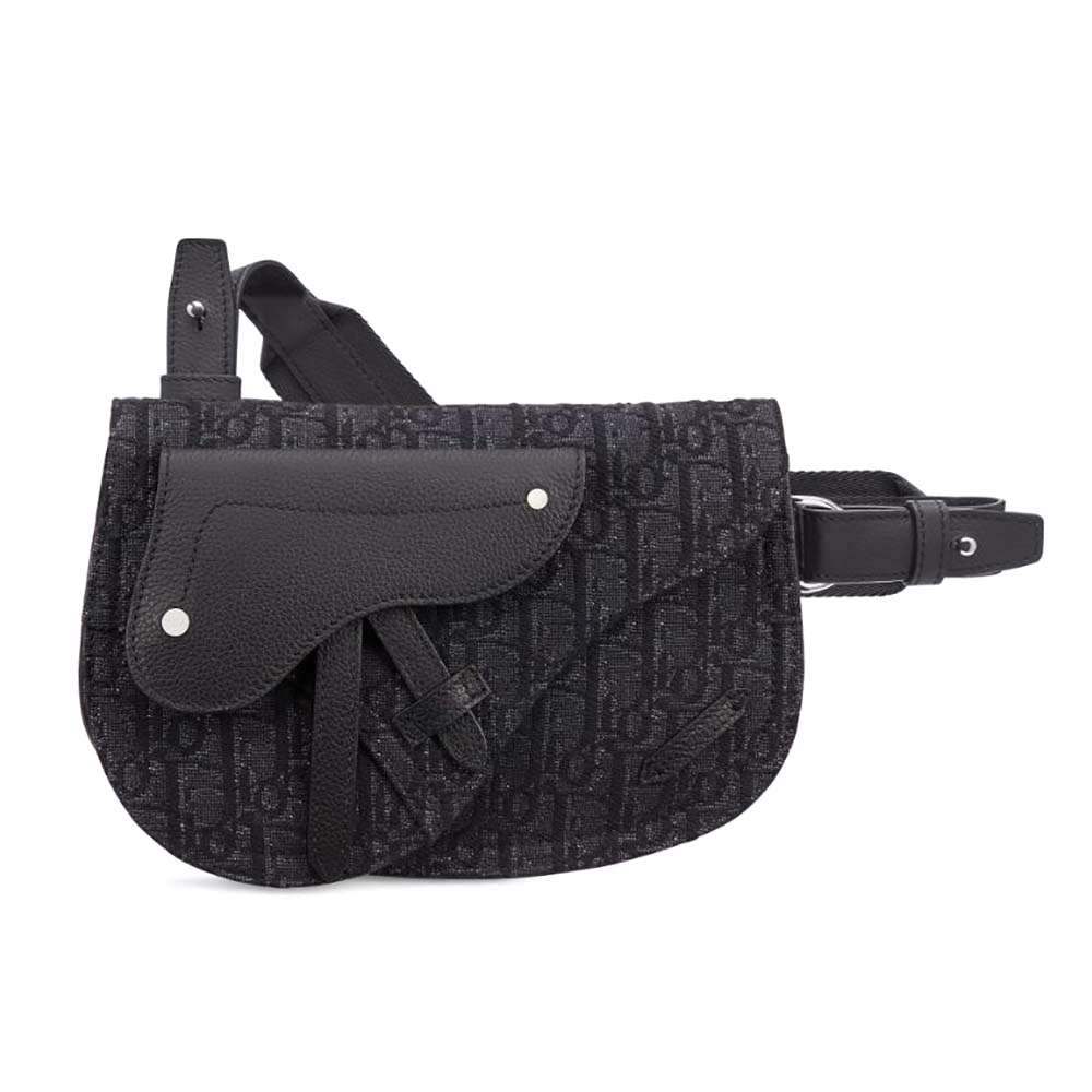 TÚI Dior Saddle Pouch Dior Oblique Jacquard-Black