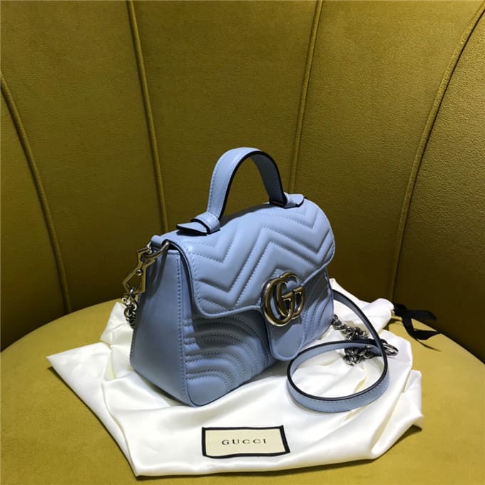 TÚI Gucci GG marmont mini top handle bag blue Top Quality