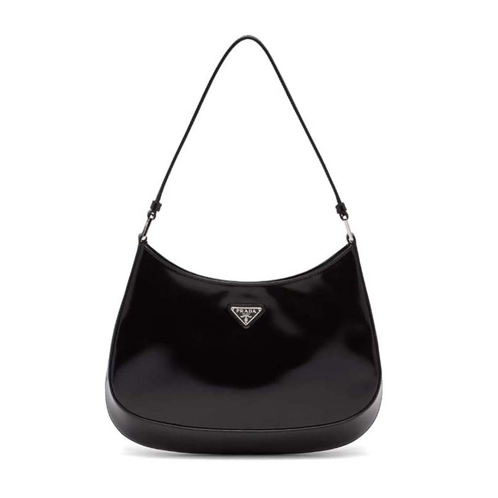 TÚI Prada Cleo Brushed Leather Shoulder Bag-Black