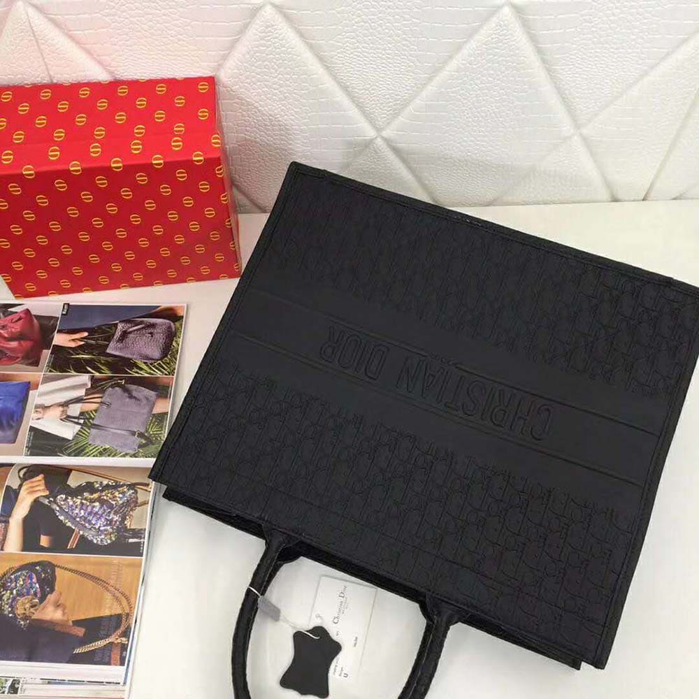 TÚI Dior Women Book Tote Dior Oblique Bag-Black