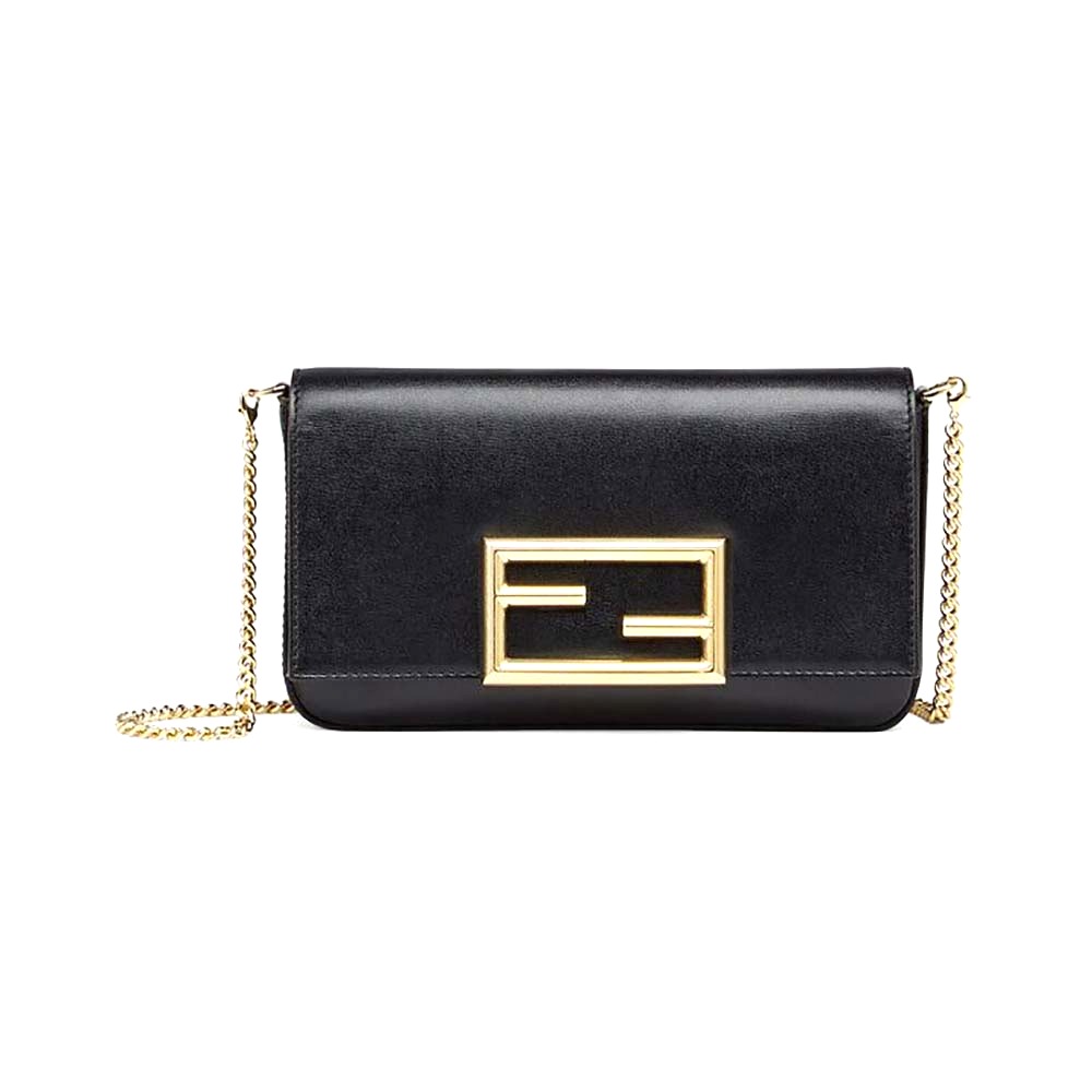 TÚI Fendi Women Wallet on Chain with Pouches Leather Mini-Bag-Black