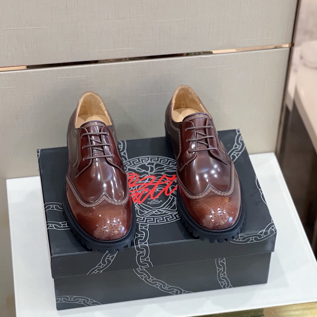 GIÀY VERSACE LEATHER BROGUES SHOES AAA
