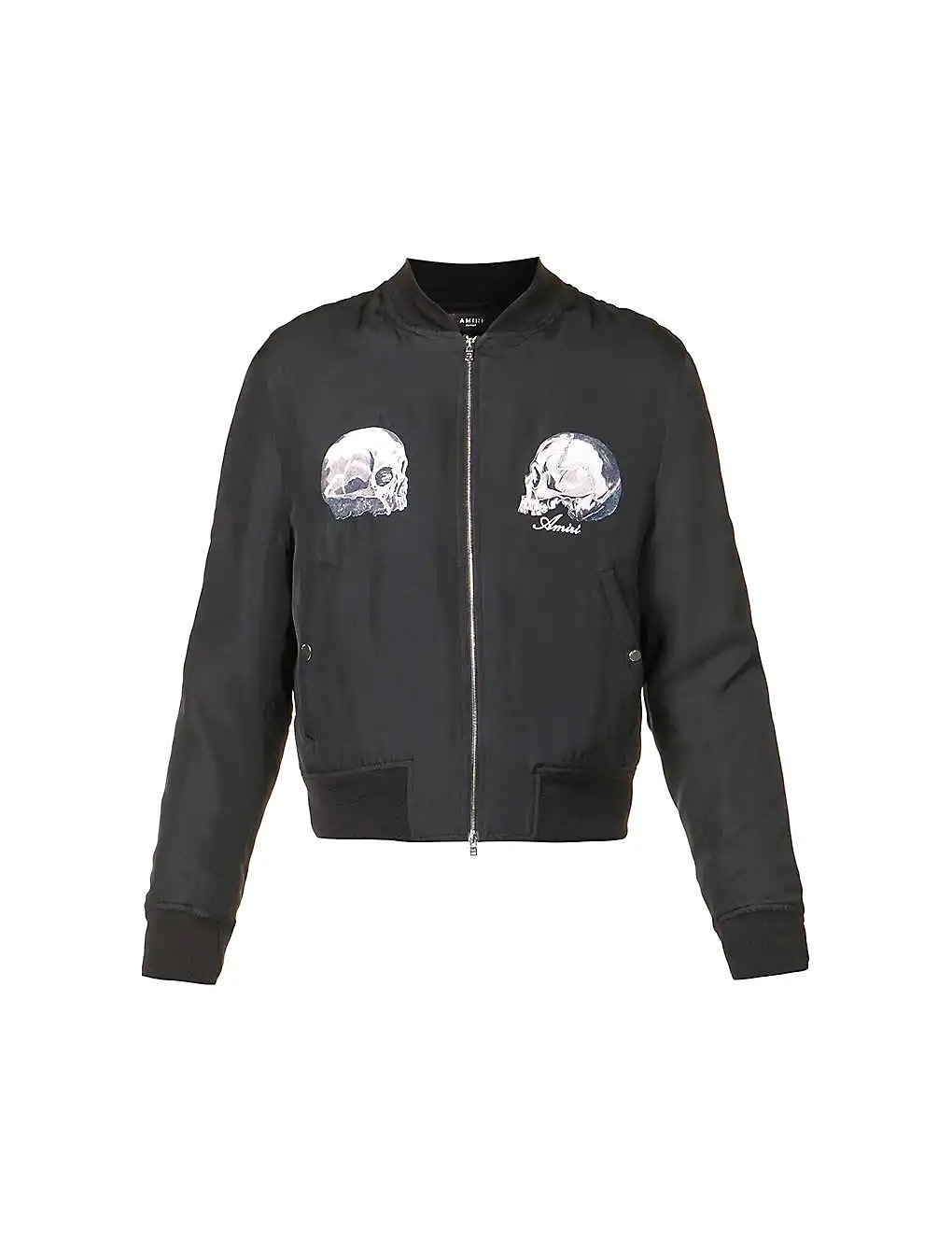 ÁO AMIRI Skull-appliqué regular-fit silk bomber jacket