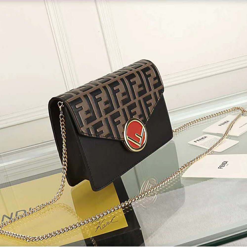 Ví Fendi Women Wallet on Chain Leather Mini Bag-Black