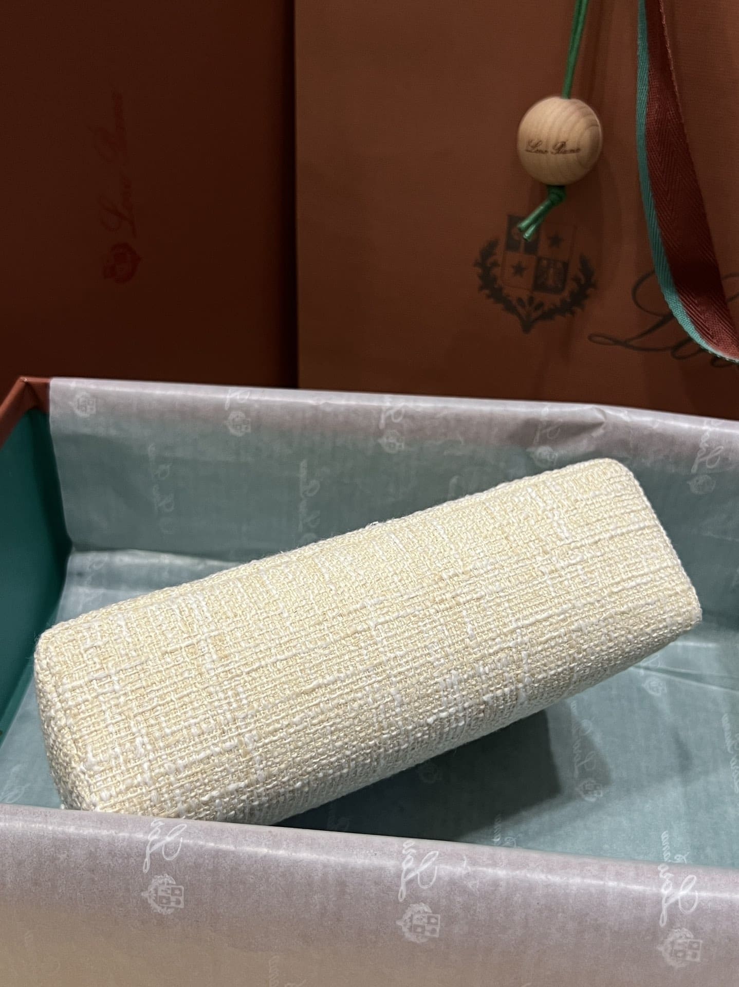 TÚI Loro Piana Women Extra bằng da bê kết hợp vải lanh