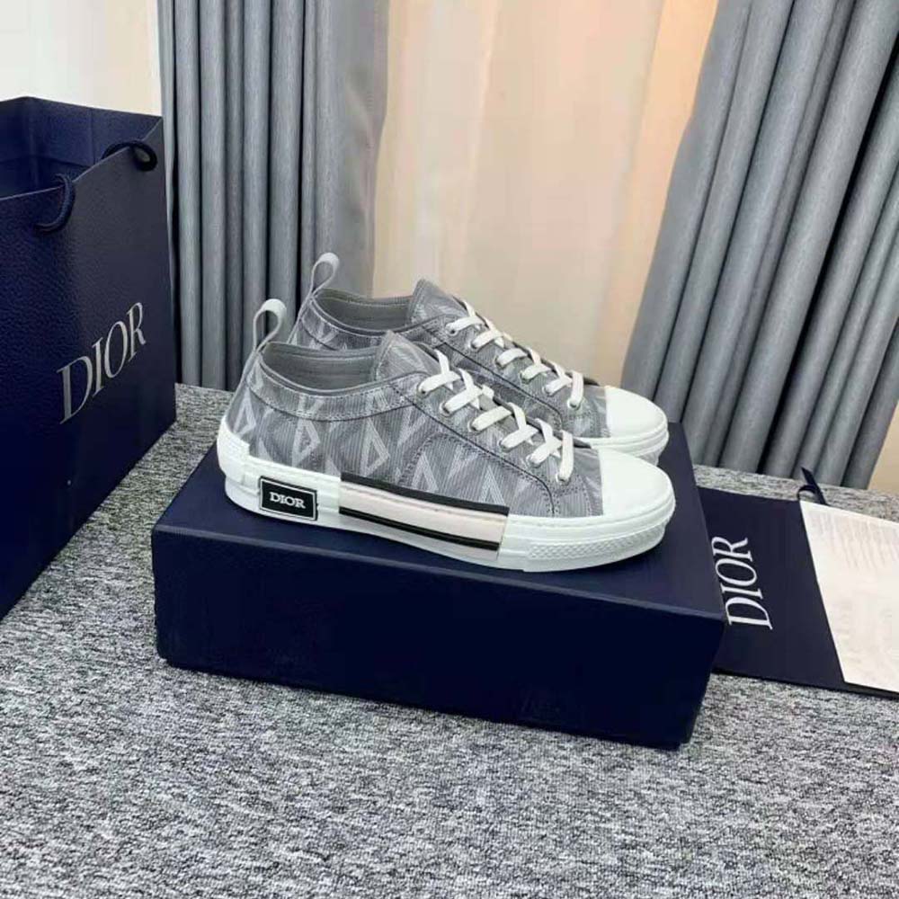 GIÀY DIOR Unisex B23 Low-Top Sneaker Dior Gray CD Diamond Canvas