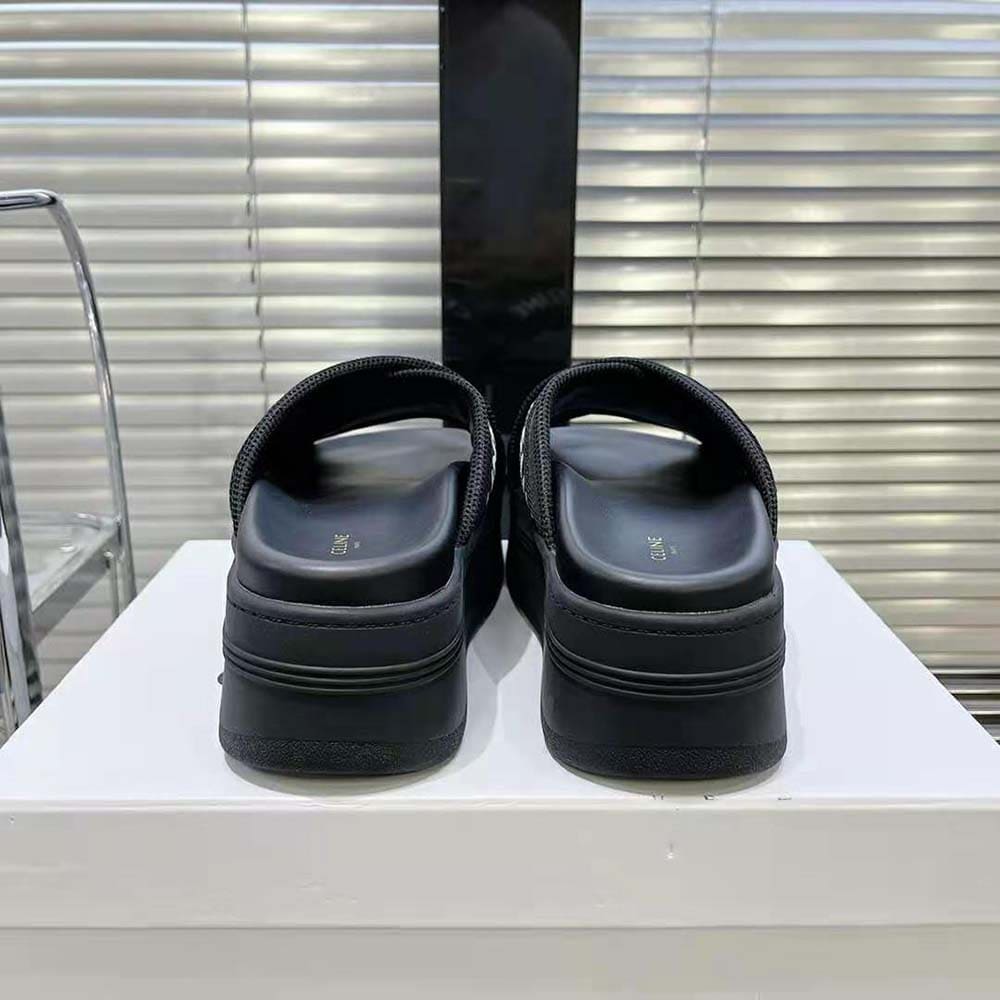 DÉP Celine Women Block Slide in Mesh & Textile with Celine Jacquard