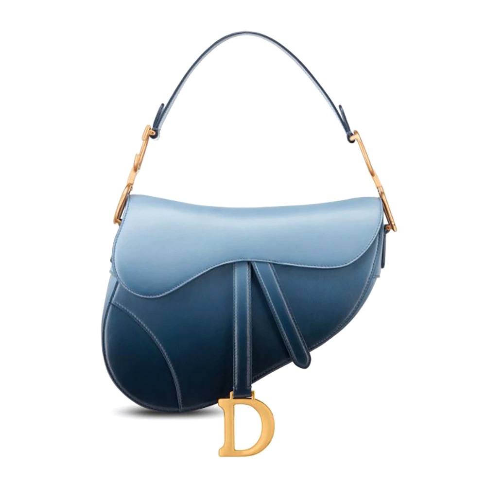 TÚI Dior Women Saddle Bag Indigo Blue Gradient Calfskin