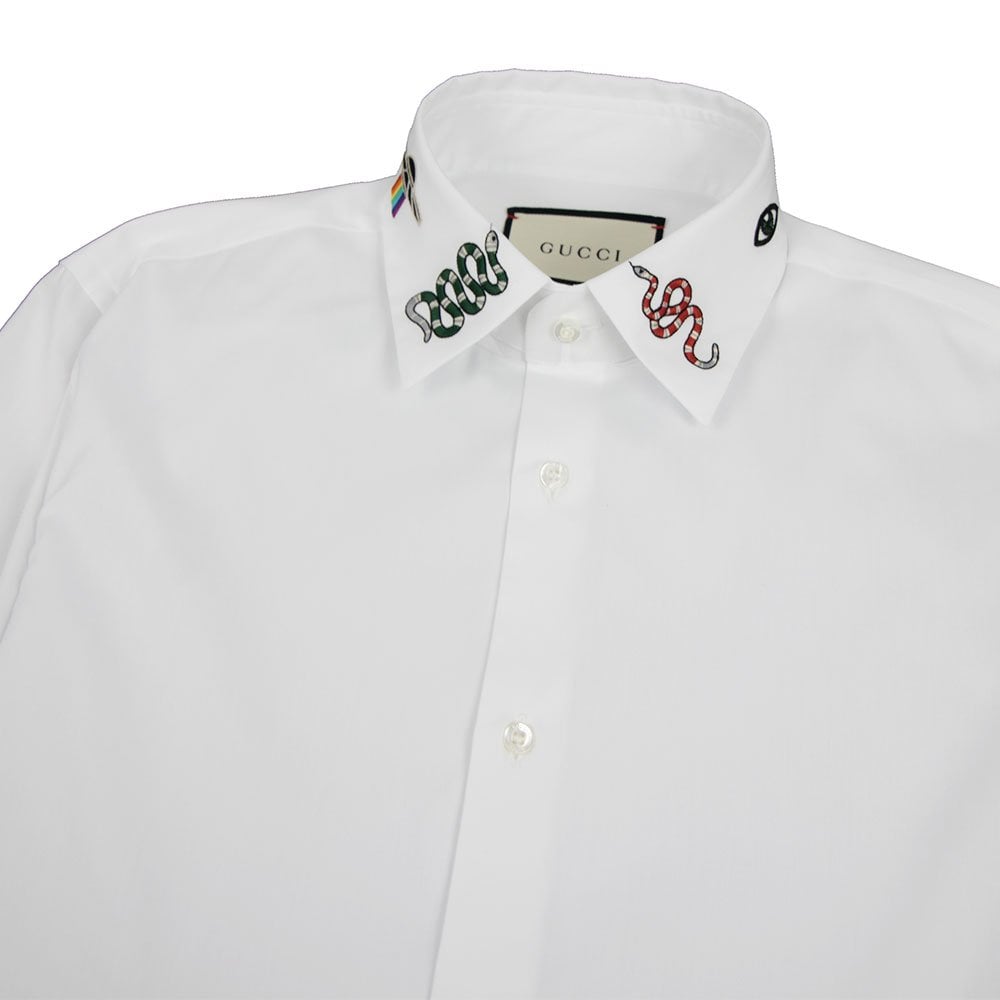 ÁO GUCCI Cotton Shirt With Symbols White