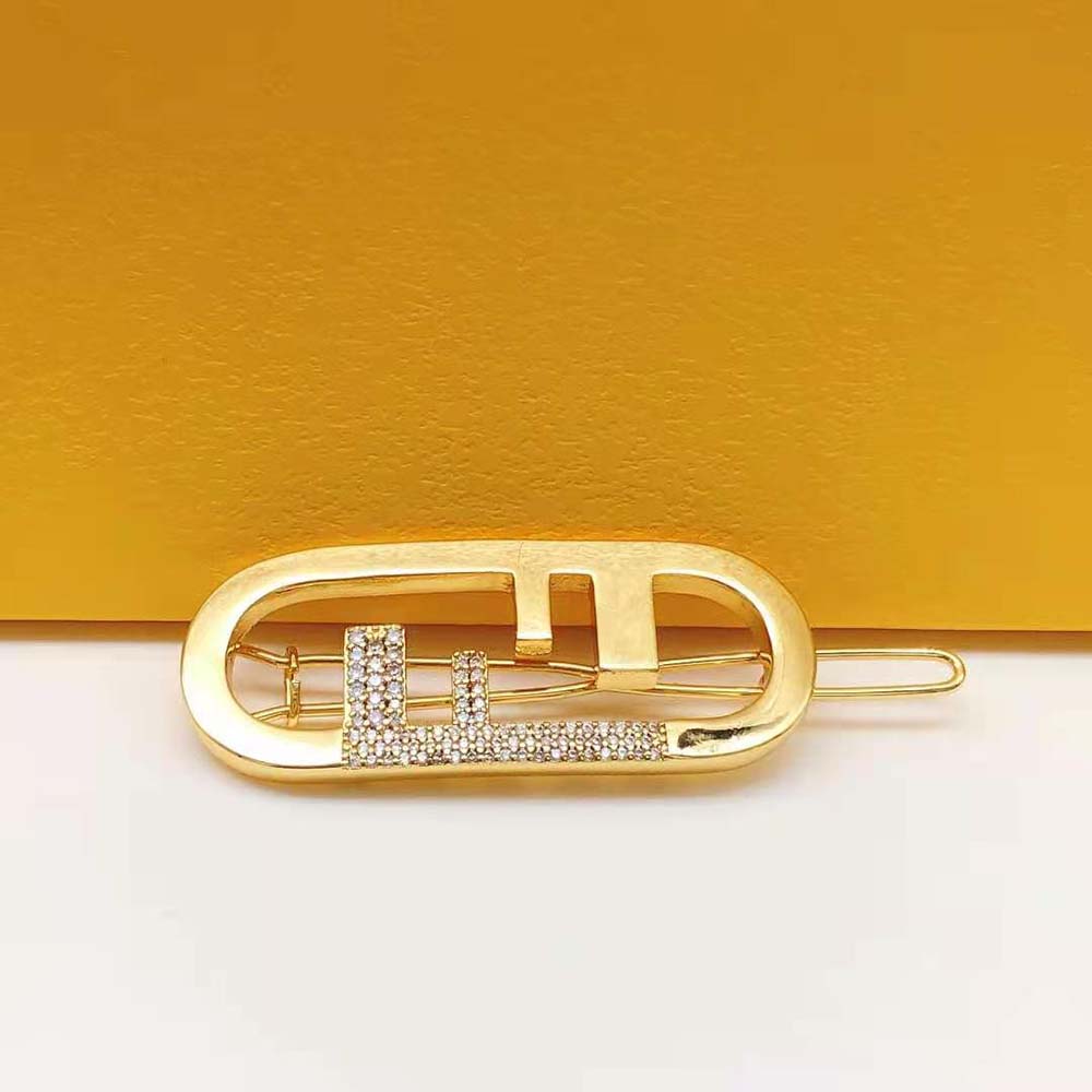 Kẹp tóc Fendi O’Lock Hair Clip Gold-Coloured