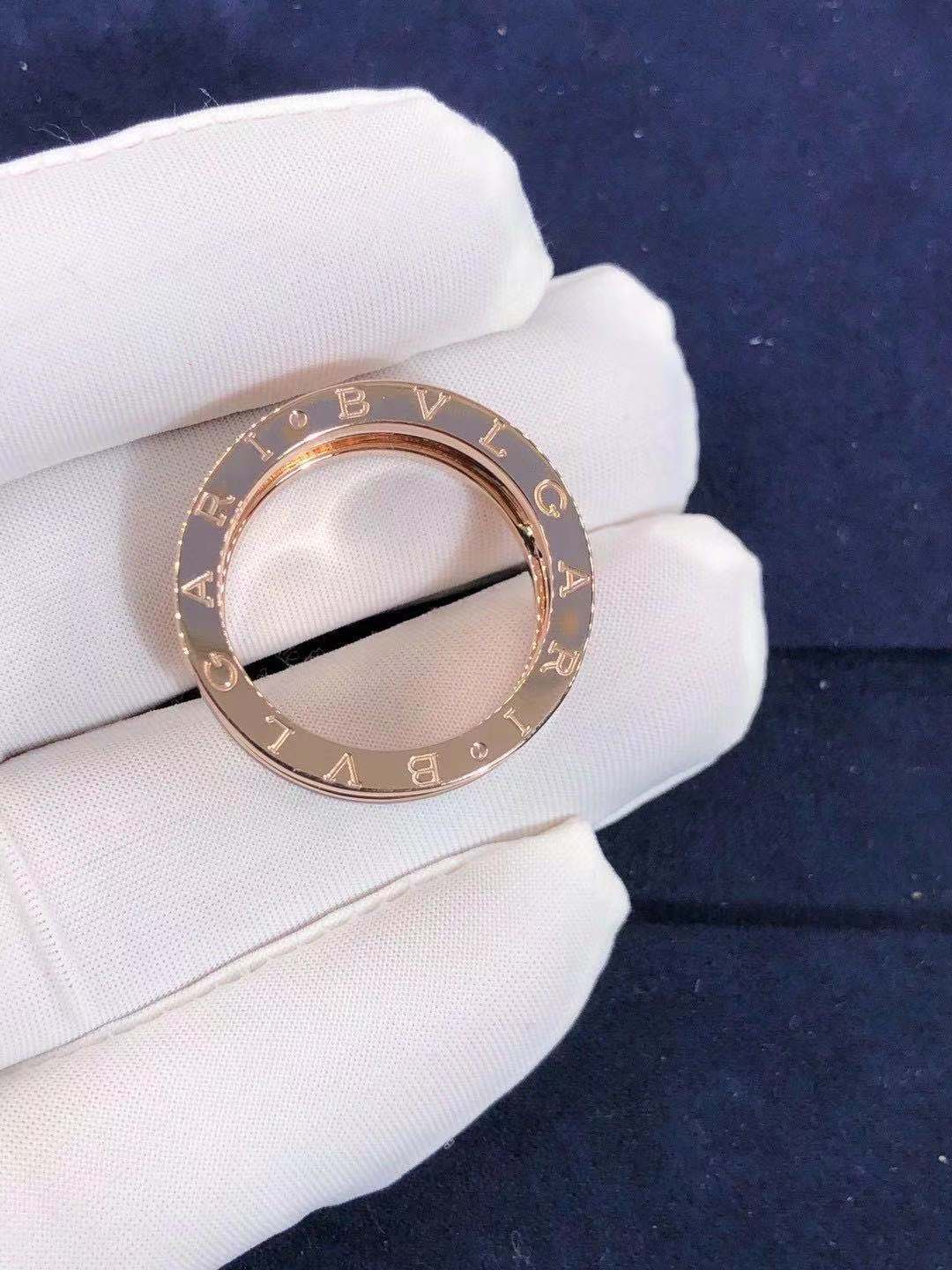 NHẪN BVLGARI B.zero1 Rock 2-band Ring in 18kt Rose Gold with Studded
