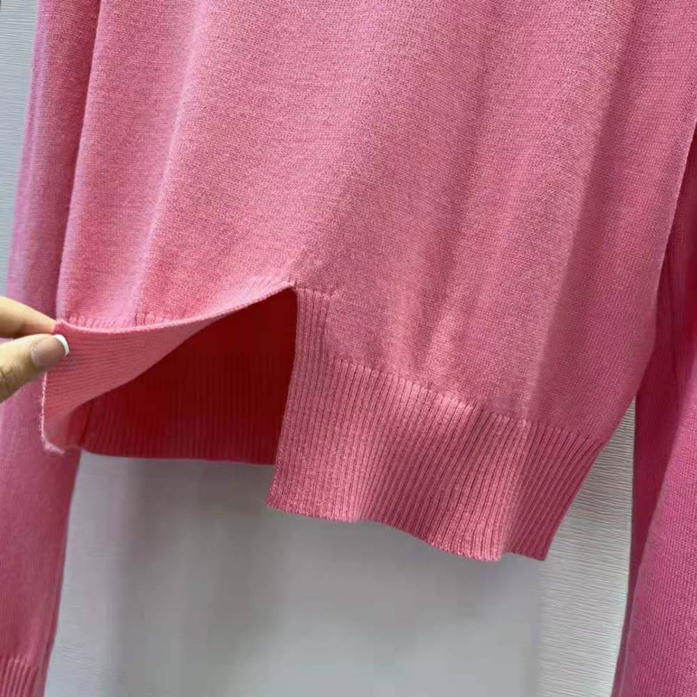 ÁO Miu Miu Women Cashmere Crew-Neck Sweater-Pink