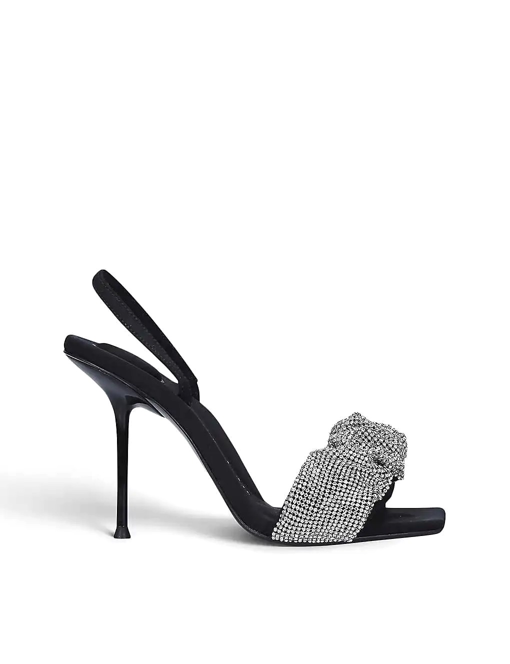 GIÀY ALEXANDER WANG Julie crystal-embellished suede slingback heels