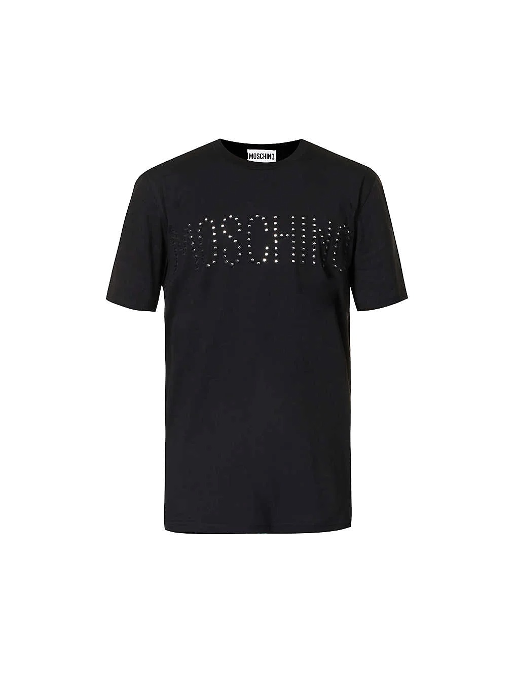 ÁO MOSCHINO Mirrors logo-embroidered cotton-jersey T-shirt