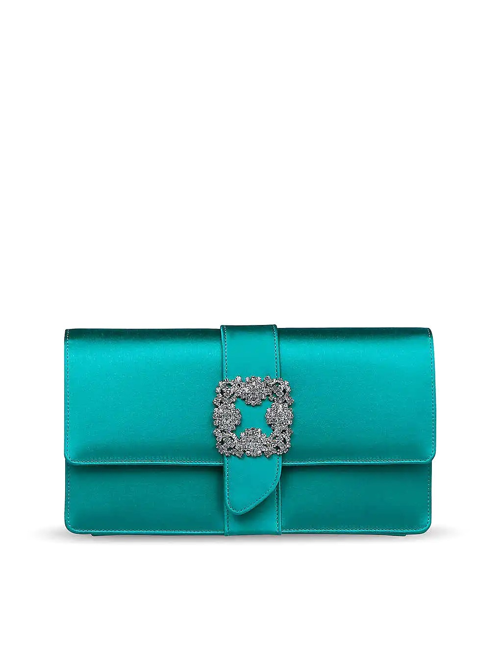 TÚI MANOLO BLAHNIK Capri crystal-embellished satin clutch