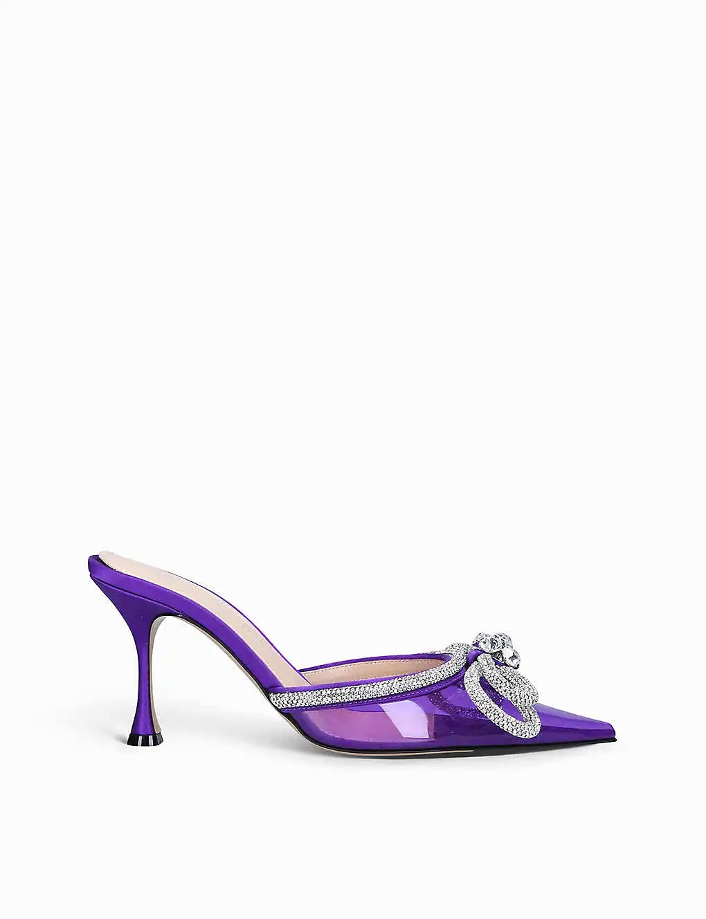 GIÀY MACH & MACH Double Bow crystal-embellished PVC mules