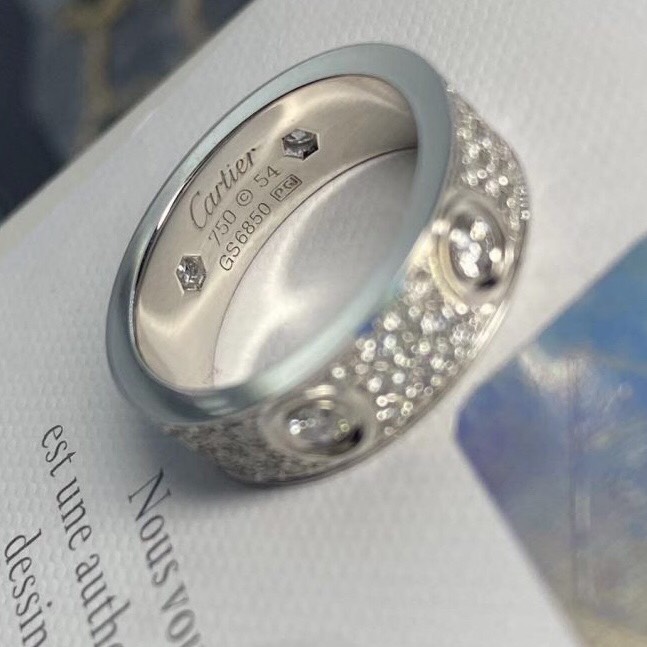 NHẪN CARTIER LOVE RING DIAMOND PAVED GOLD 18K WHITE GOLD