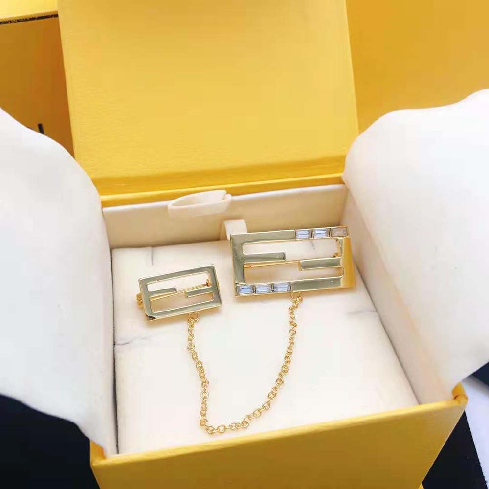Cài áo Fendi Baguette Brooch Gold Coloured