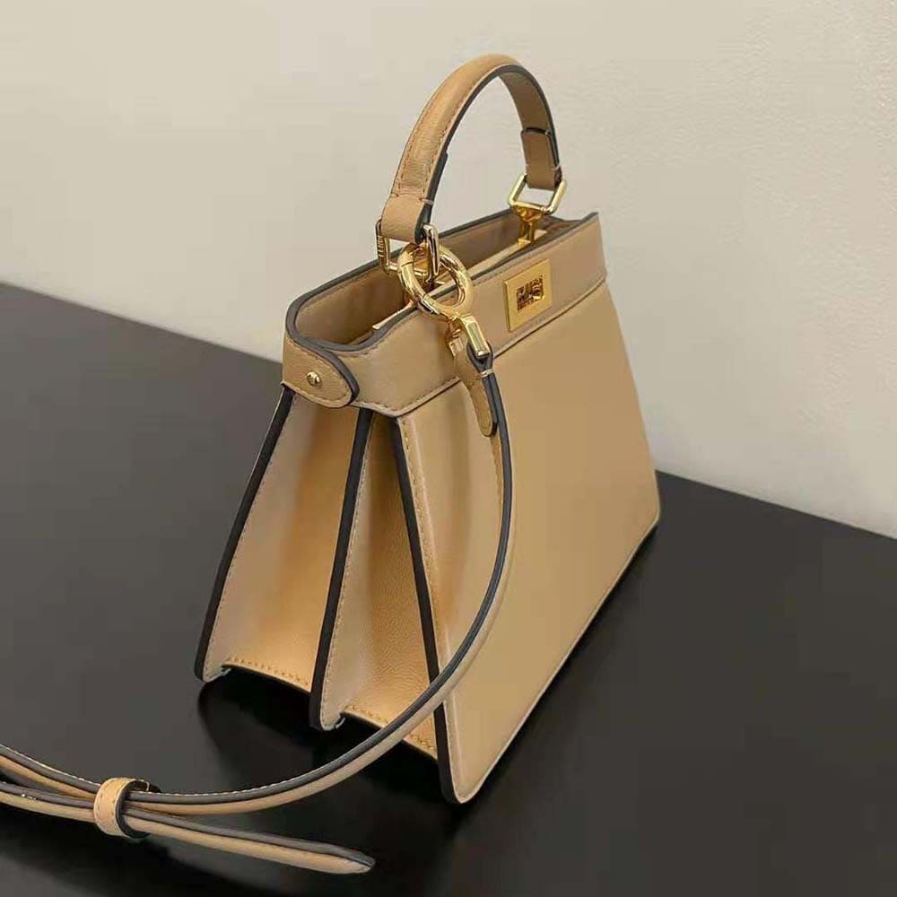 TÚI Fendi Women Peekaboo ISeeU Petite Beige Padded Nappa Leather Bag