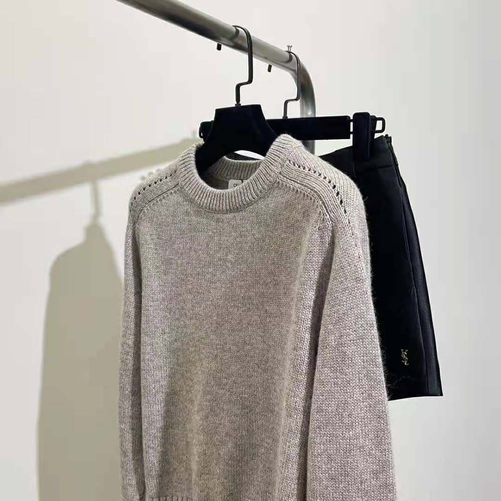 ÁO Celine Crew Neck Sweater in Seamless Cashmere