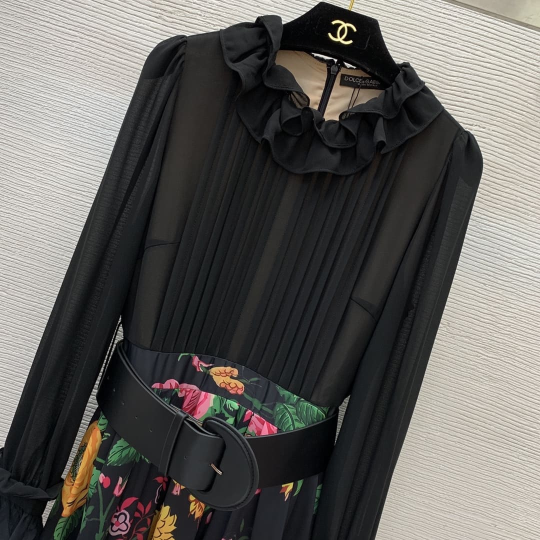 VÁY DOLCE & GABBANA Black Party Long Dress High Classy