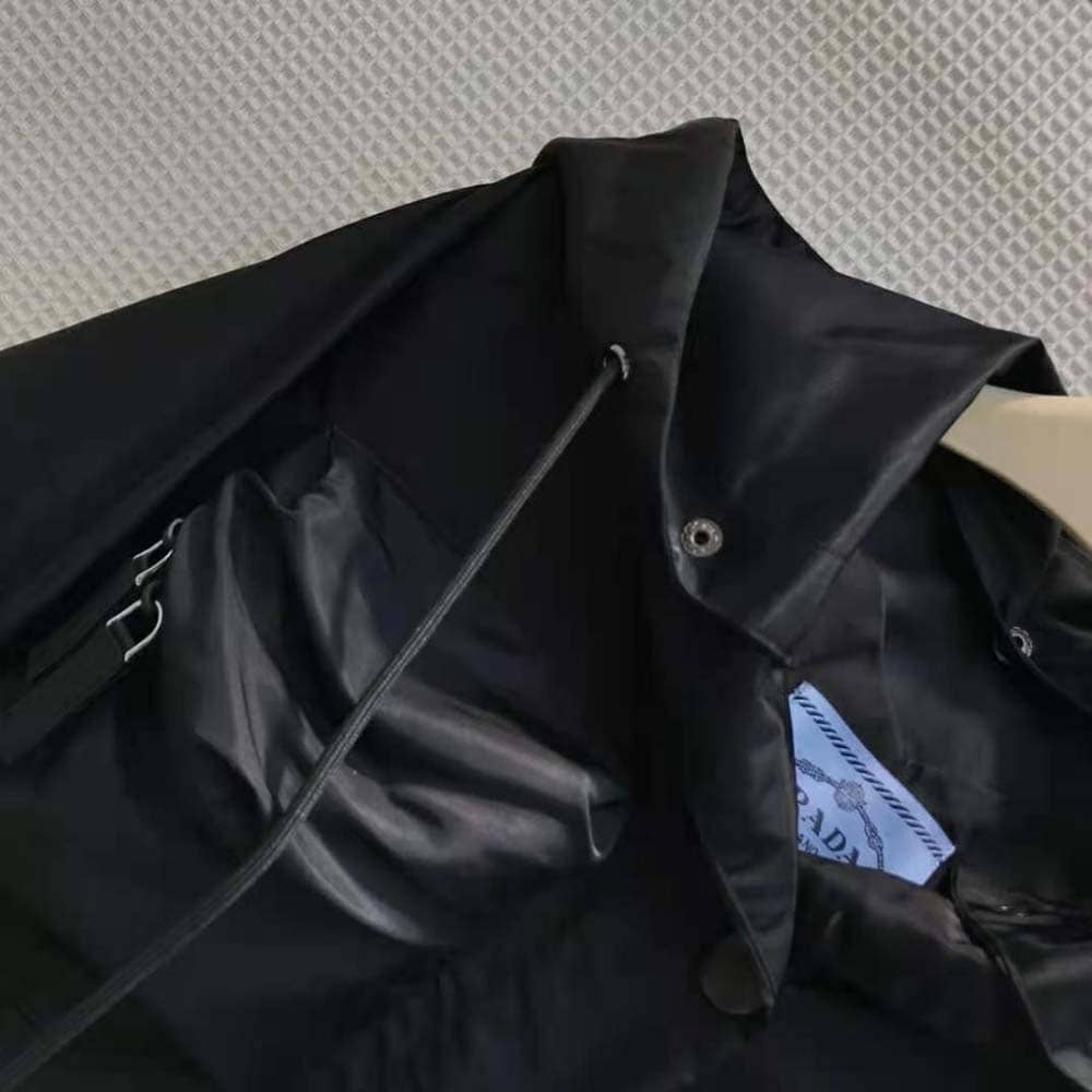 ÁO Prada Women Re-Nylon Gabardine Hooded Blouson Jacket-Black