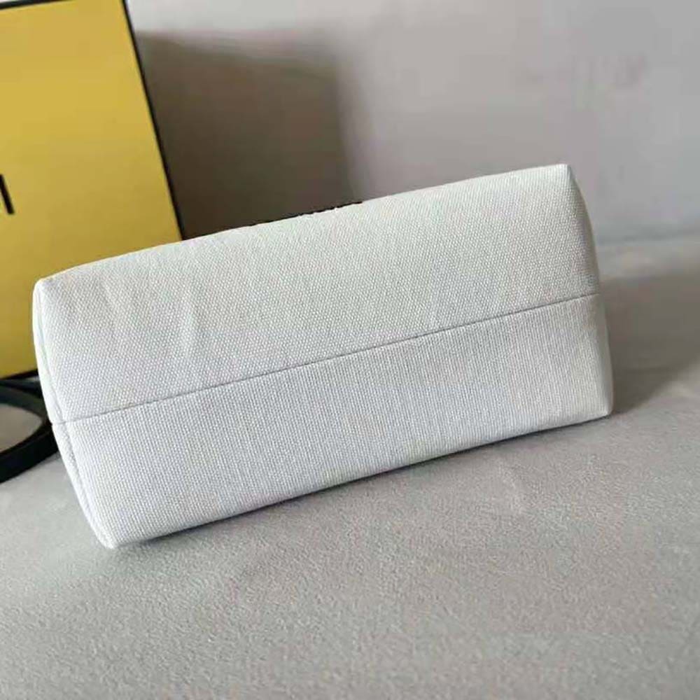 TÚI Fendi Women By The Way Mini White Canvas Small Boston Bag