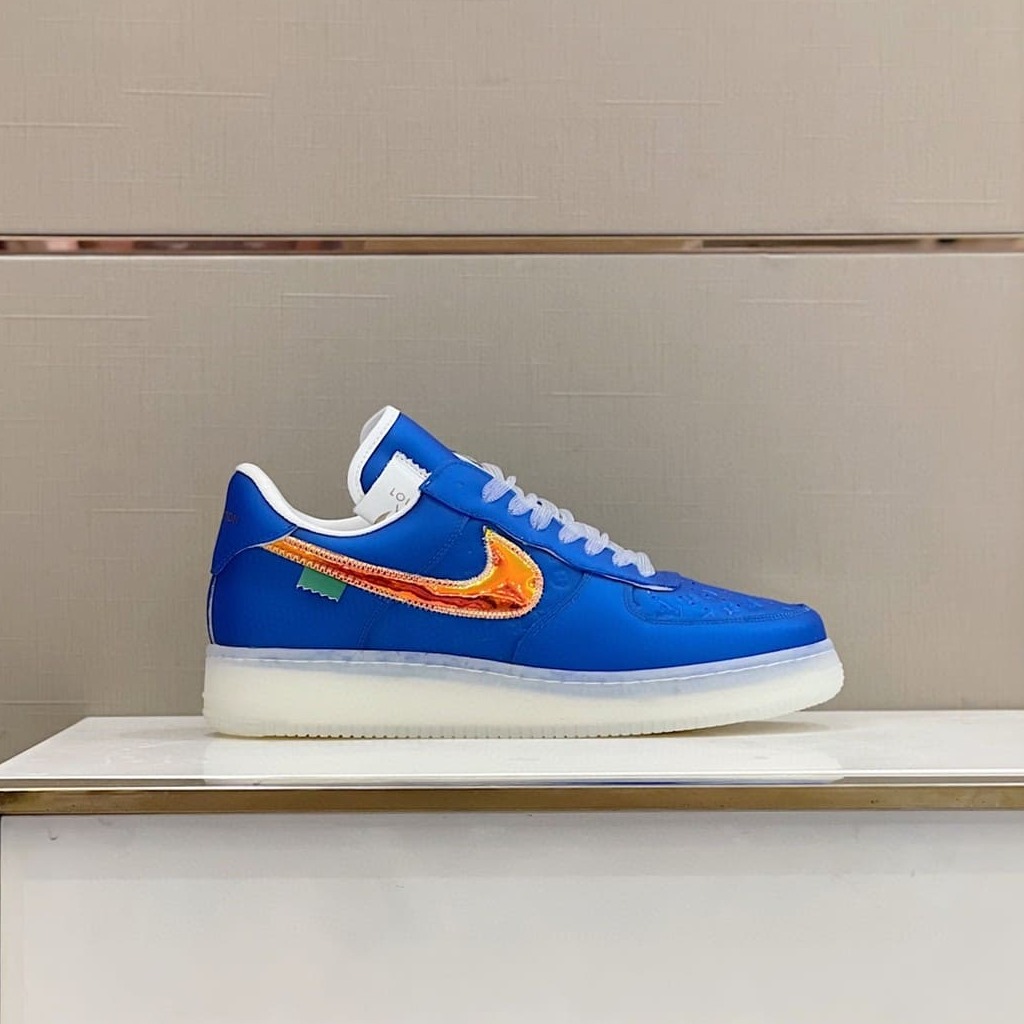 GIÀY LOUIS VUITTON NIKE AIR ELECTRIC BLUE SNEAKERS SHOES AAA