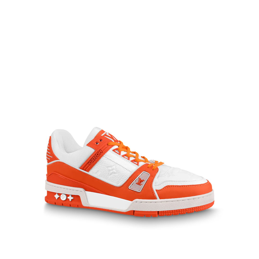 GIÀY LOUIS VUITTON LV TRAINER SNEAKER ORANGE WHITE