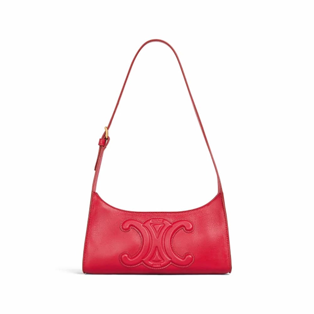 TÚI Celine Women Shoulder Bag Cuir Triomphe in Smooth Calfskin-Red Túi Celine Women Shoulder Bag Cuir Triomphe In Smooth Calfskin-Red