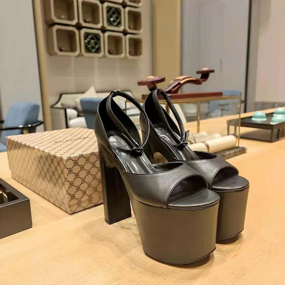 GIÀY Balenciaga Women Camden 160mm Sandal in Black