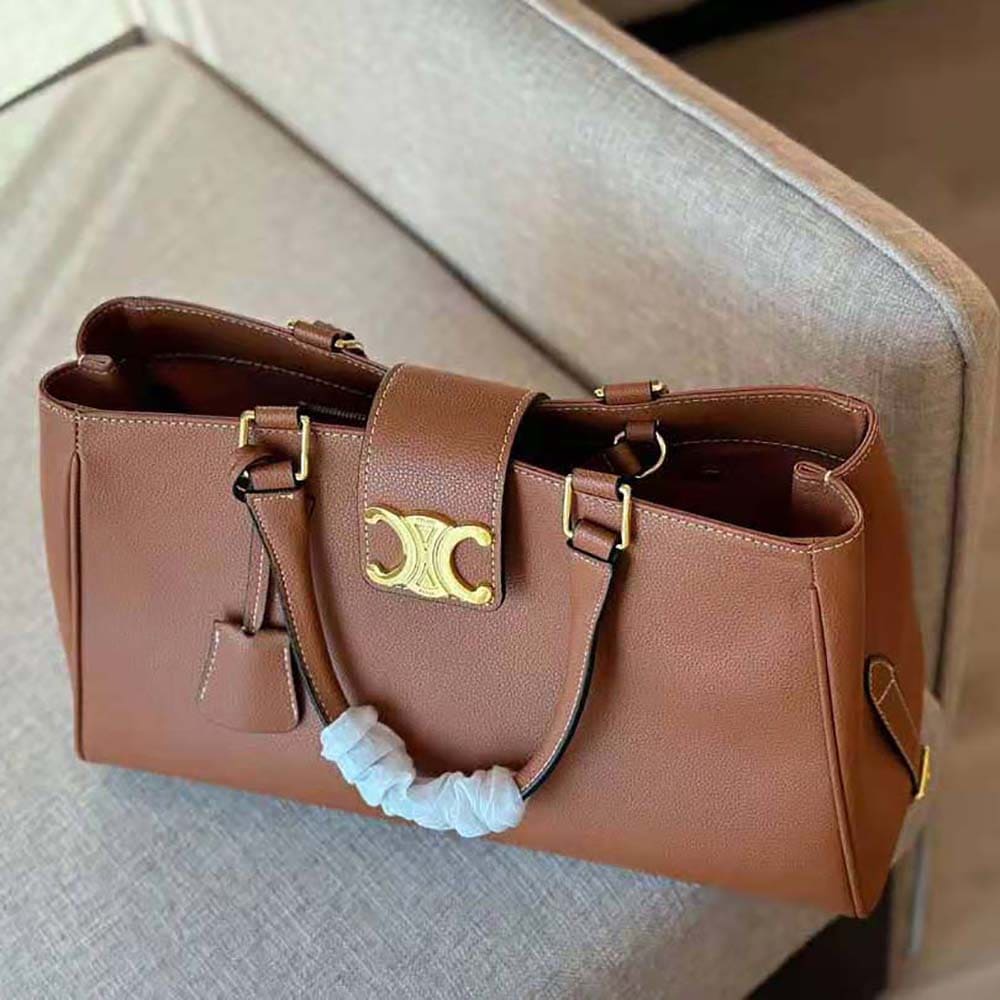 TÚI Celine Women Medium Appoline Bag in Supple Calfskin-Brown