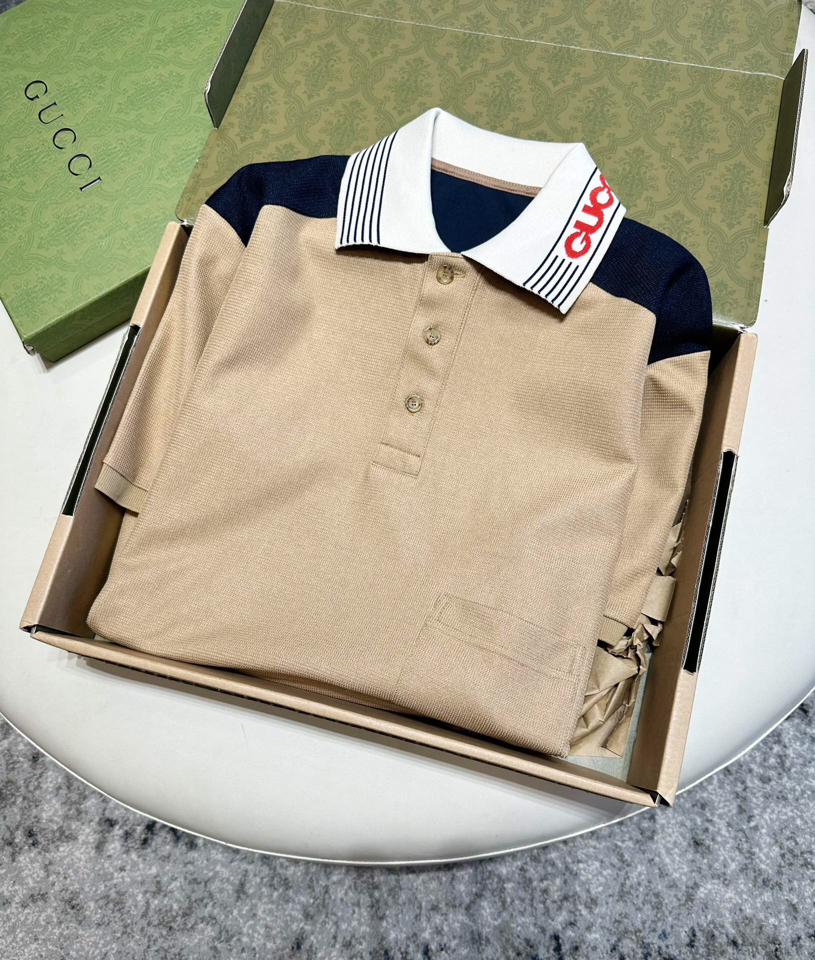 ÁO GUCCI GG Collar Polo Shirt